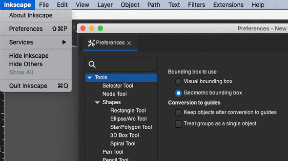 Bounding box setting in preferences