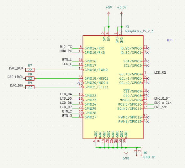 Schematic for how the Raspberry Pi connects to things